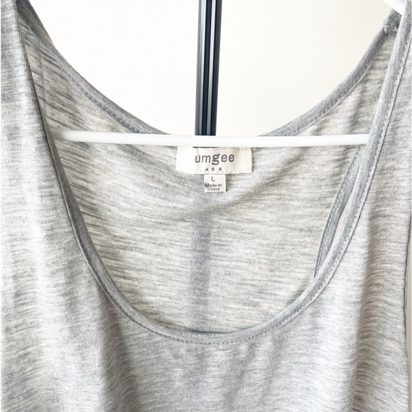Umgee Long Gray Tank with Lace Trim Size L - Picture 4 of 4